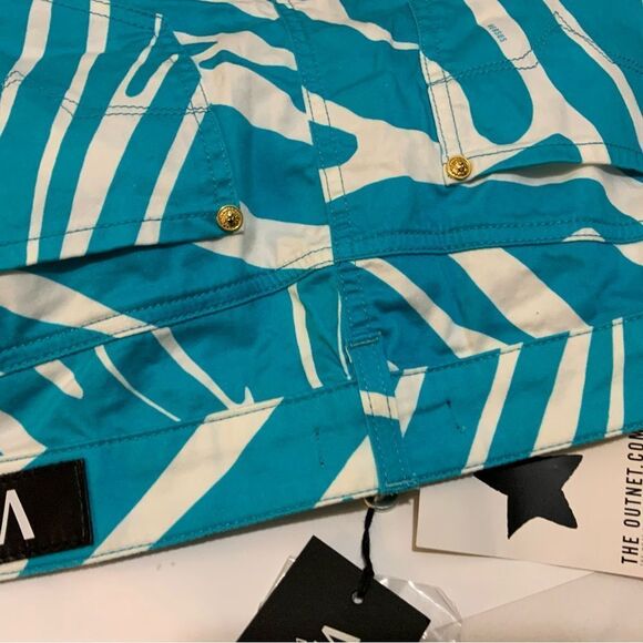 Versus Versace Turquoise Zebra Animal Print Skinny Jeans size 31 - Picture 7 of 12